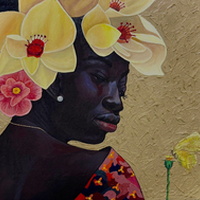 Moses Zibor | Woman and yellow butterfly