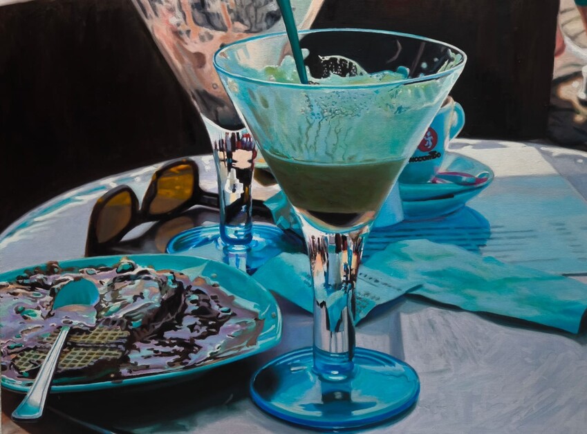 Frank Bauer | Stillleben mit blauem Schirm